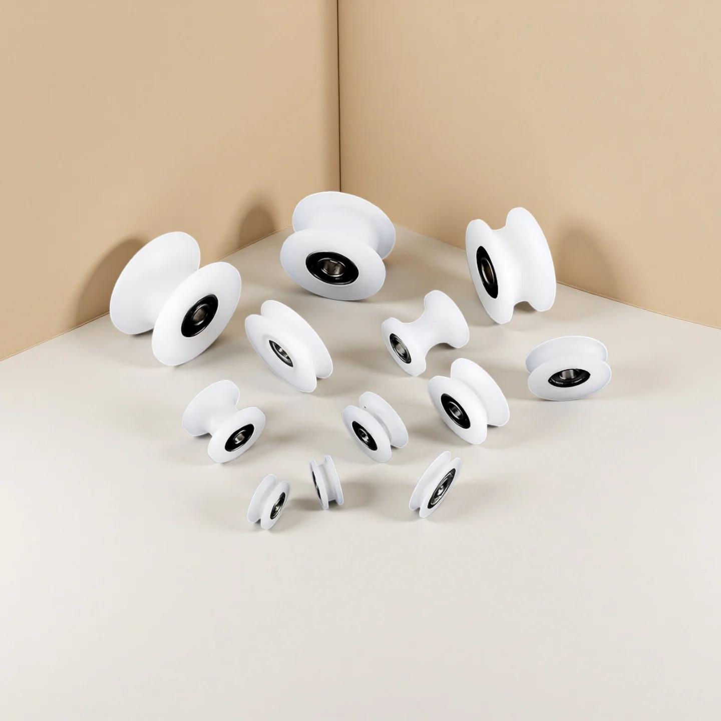 Sliding Door Nylon Wheel 6Pcs U-Shaped V-Shaped H-Groove Nylon Bearing Roller, Door and Window Pulley
