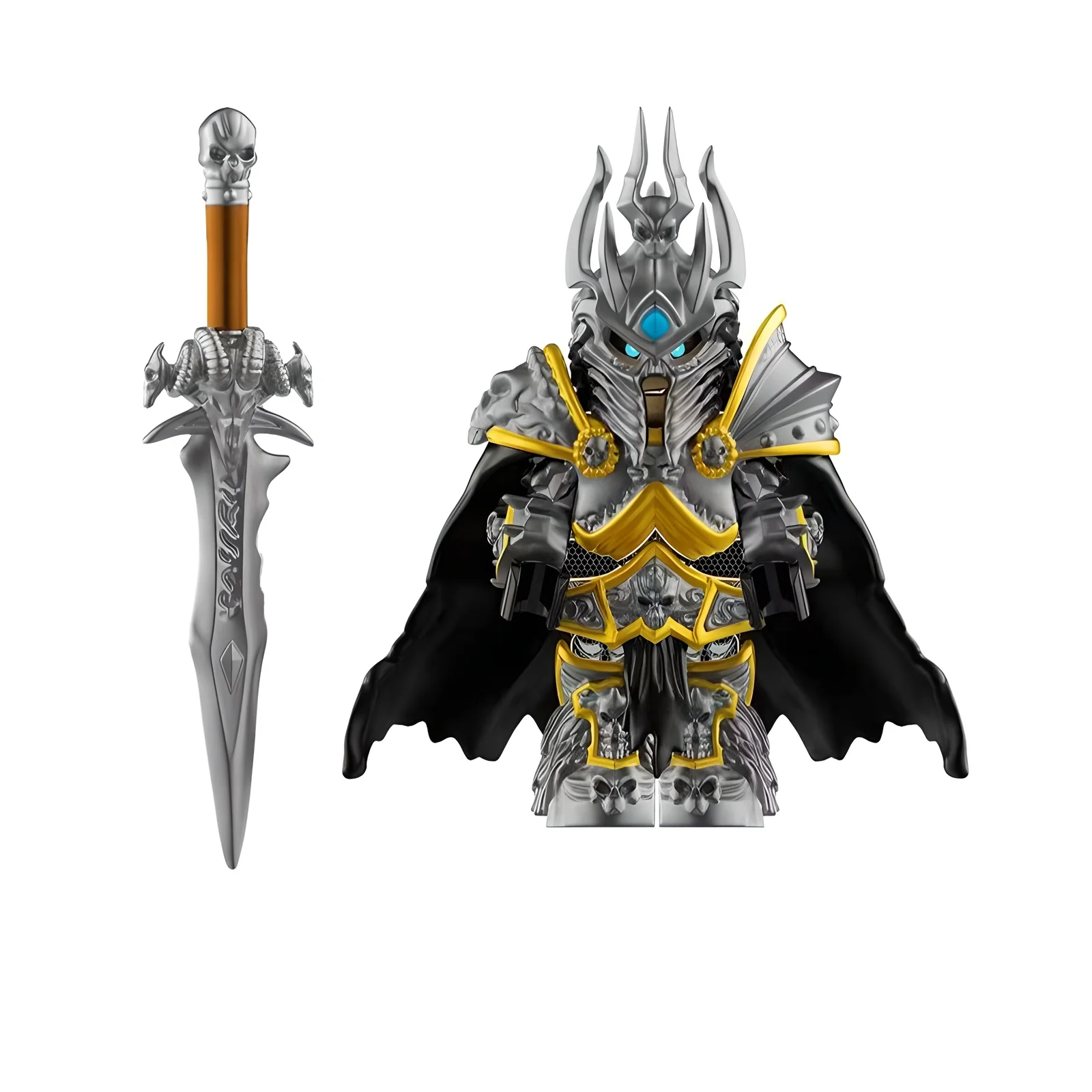 

Mythic Lich King — вдохновленная кирпичной фигуркой — набор мечей с черепом и темной доспехов, идеально подходит для любителей фэнтези-билдинга