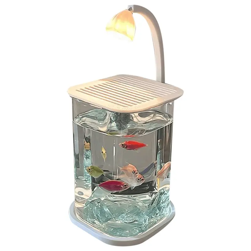 

A84E-Прозрачный аквариум с жемчугом и разбитыми бриллиантами, настольный креативный экологический аквариум