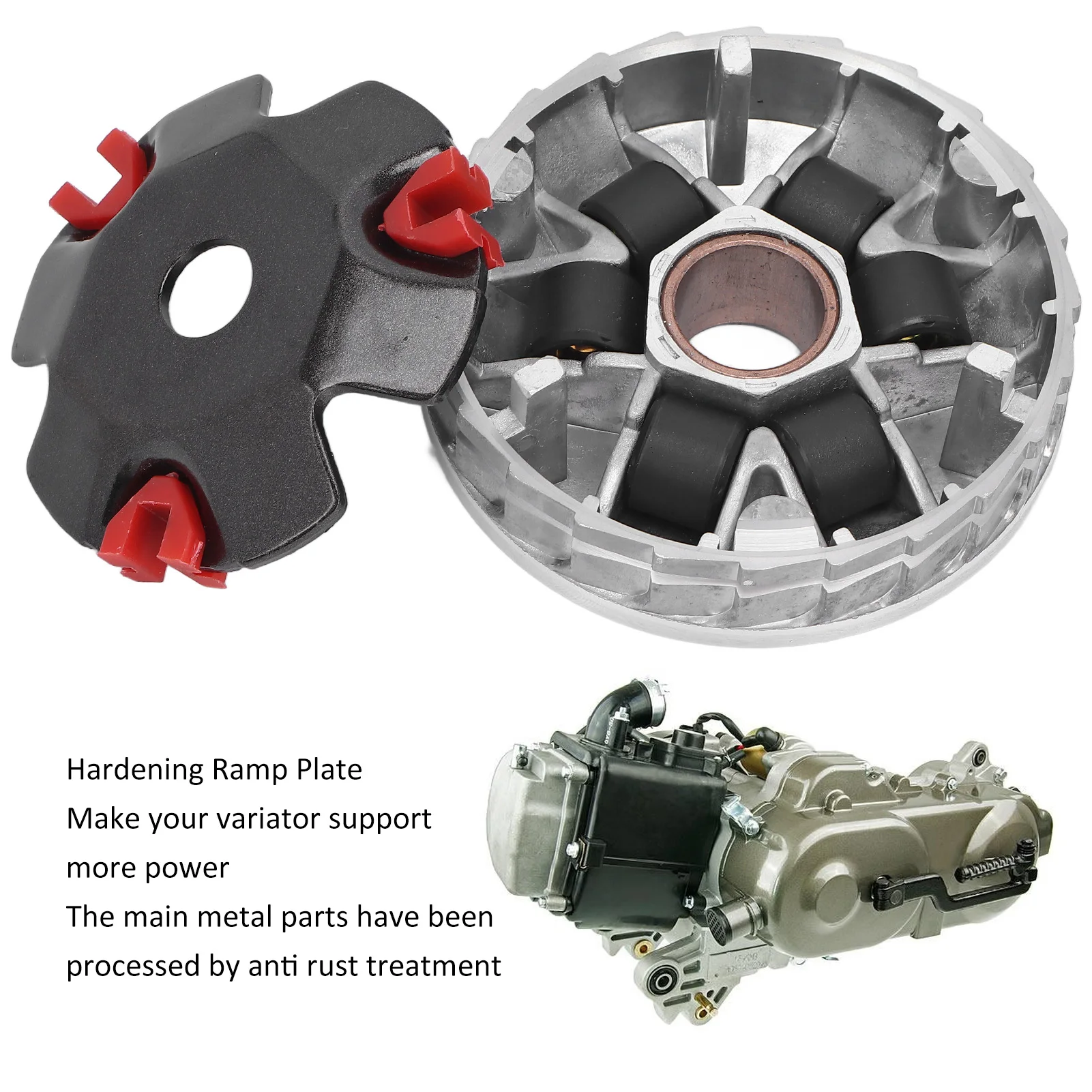 Kit de variador de alto rendimiento, kit de variador de carreras, disipación de calor, repuesto de alto rendimiento para motor GY6 50cc 139QMB