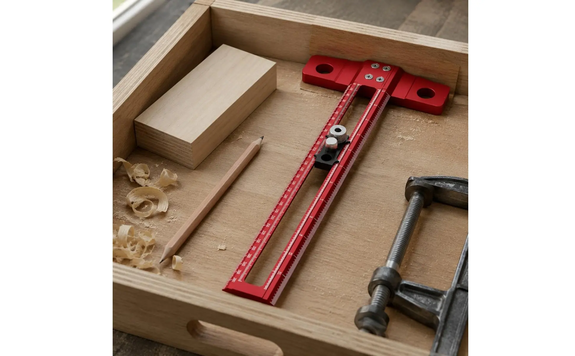 T-Square Ruler Aluminum Alloy Carpenter T Ruler Woodworking Marking Gauge Clamp Lock Design Hand Tool for Carpenters T-Square Ruler Aluminum Alloy Carpenter T Ruler Woodworking Marking Gauge Clamp Lock Design Hand Tool for Carpenters