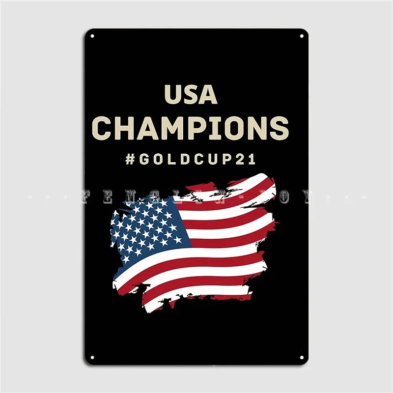 Usa Champions United States Champions Goldcup21 Winner Poster Metal Plaque Pub Kitchen Design Painting Décor Tin Sign Poster