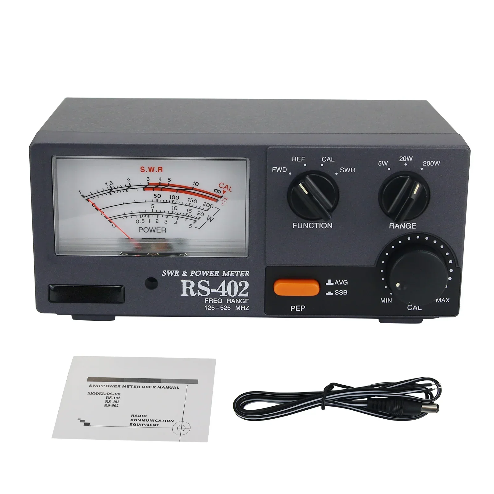 

2026 RS-402 Power Meter 125-525MHz 200W SWR Watt Meter With Large Meter Display