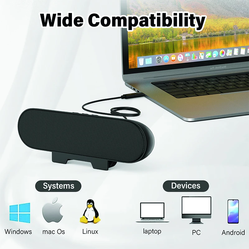 

USB clip on speaker, portable high-power speaker, desktop computer audio, stereo bass, home computer desktop audio