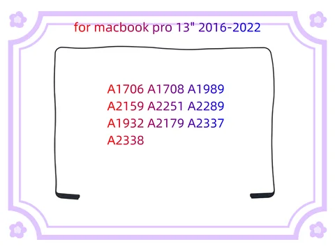 Écran LCD en caoutchouc pour Sonbook Pro Retina, cadre central, anneau de lunette, 13 pouces, A1706, A1708, A1989, A1932, A2159, A2179, A2251, A2338, A2337, A2289