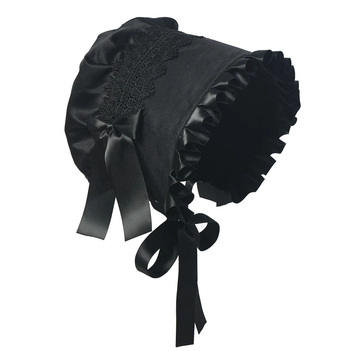 Women Pilgrim Victorian Bonnet Hats Vintage French Style Lolita Maid Cosplay Hat