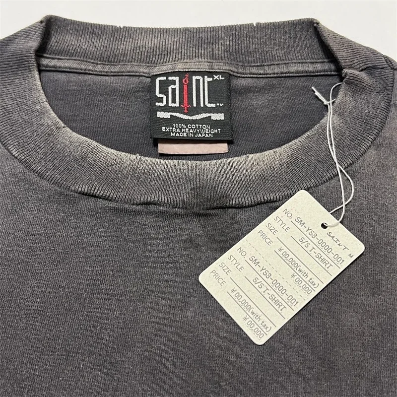 SAINT MICHAEL SEVEN DEADLY T Shirt Men Women 1:1 Best Quality Washed Black Oversized T-shirt Top Tees