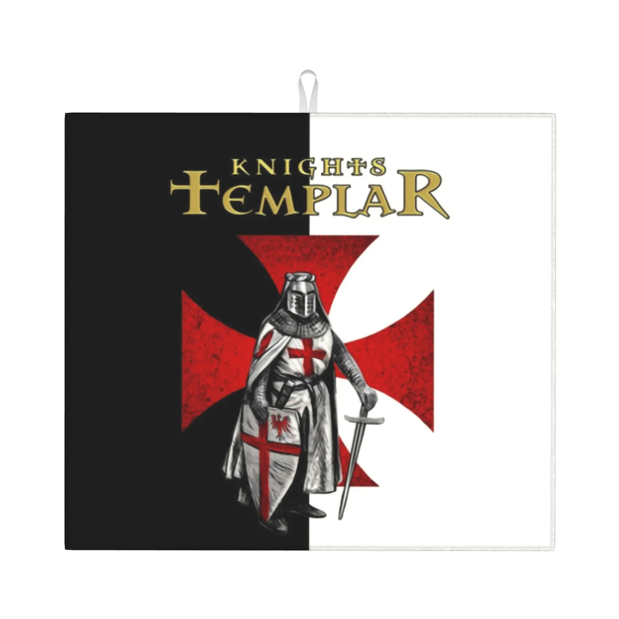 Knight Templar Non‑Slip Waterproof Absorbent Barware Tableware Oil Proof Crusades Knights Christian Warrior Mat For Kitchen