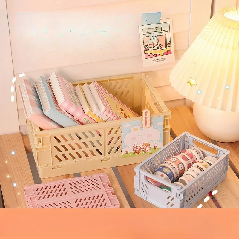 Mini Desktop Storage Box Organizer Basket Office School Stationery Gift