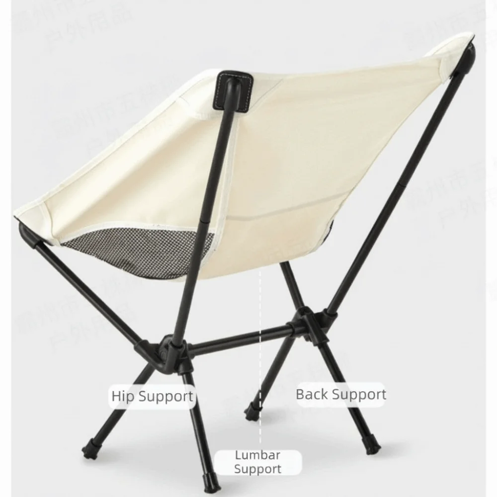 

Collapsible Folding Camping Chair Sturdy Wear-resistant Outdoor Fishing Stool Portable Breathable Portable Moon Chair