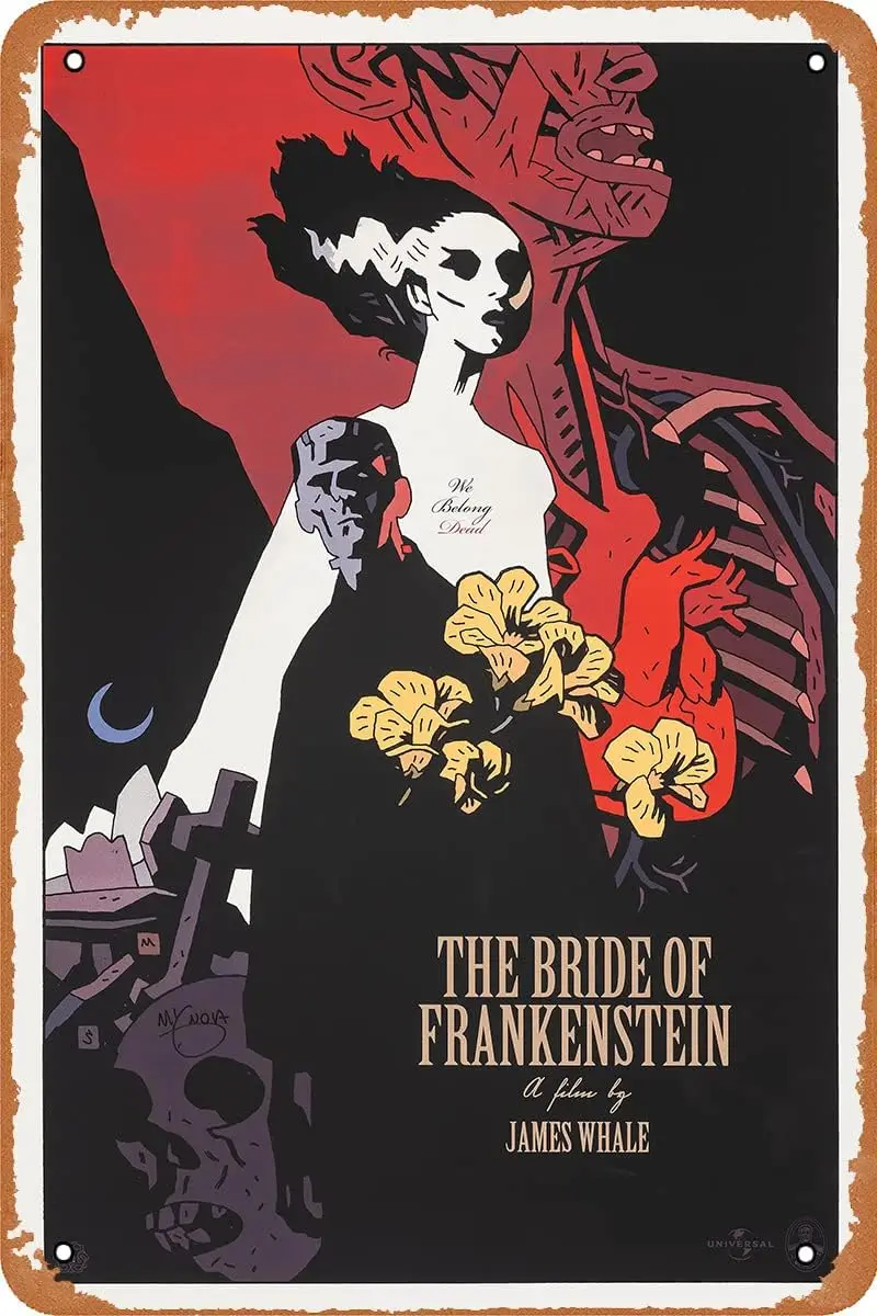 Film-Blechschild „Die Braut von Frankenstein“, Metallplakat, Metallschild