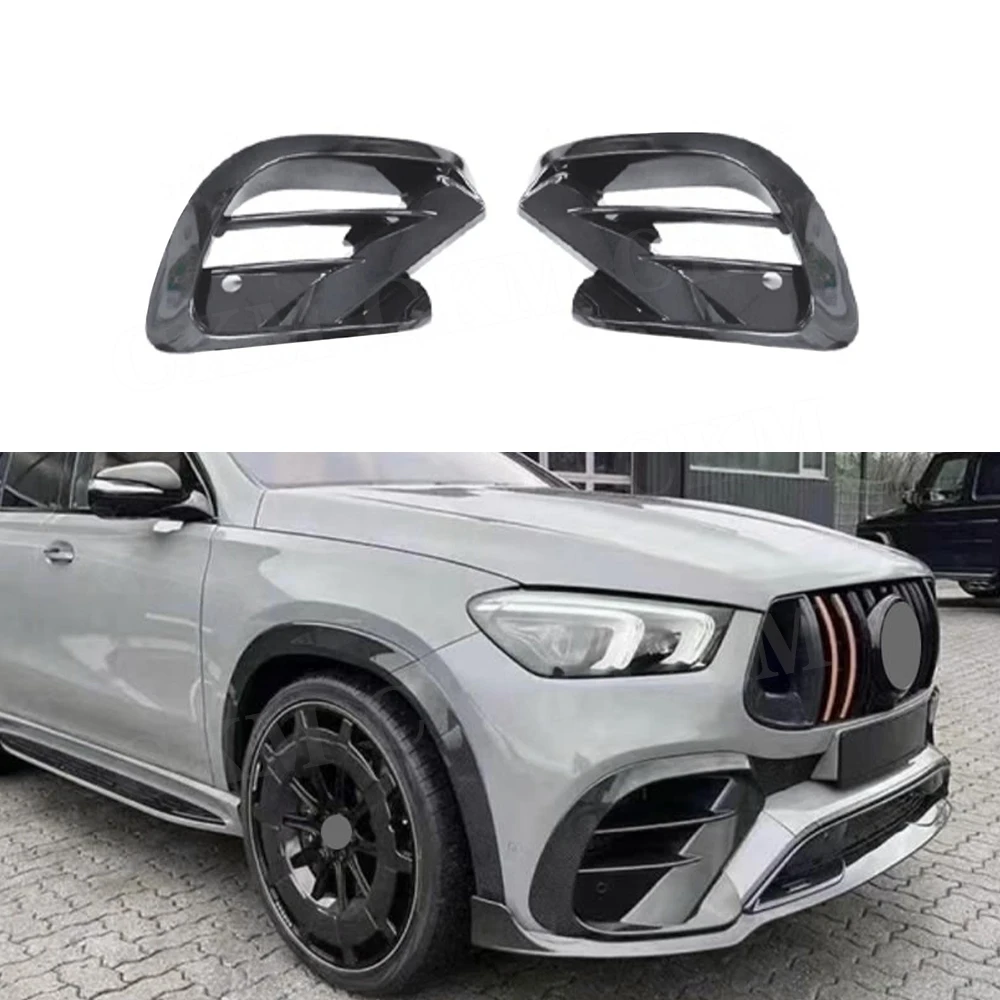 

Carbon Fiber Car Front Bumper Fins Splitters for Mercedes Benz GLE Class C167 GLE63 AMG Coupe 2020-2023 FRP Bumper Moulding Trim