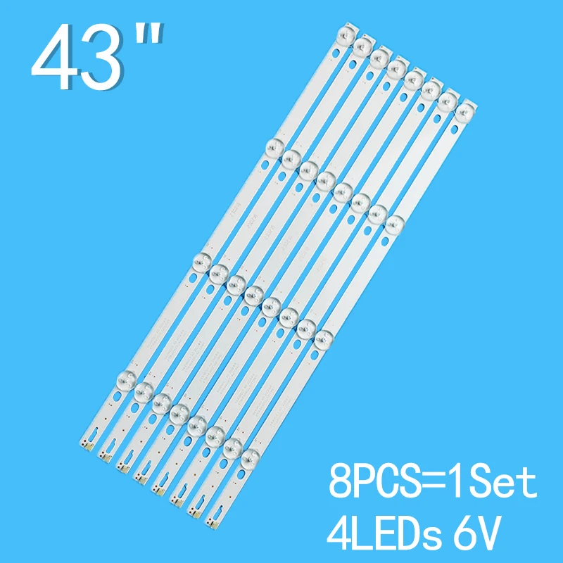 แถบแสงไฟ DS-D5043UQ สำหรับ Prestige แถบไฟ4708-K43WDC-A3113N01 K430WDC1 A3 4LED 6V 389มม. 100% แถบไฟแบ็คไลท์ LED ใหม่