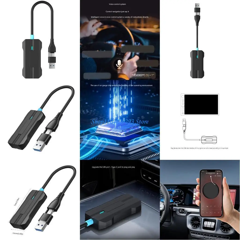 

Y2GD USB/USB C to Wireless Dongle Wireless Auto Adapter Stable Connection Adapter USB Dongle Adapter