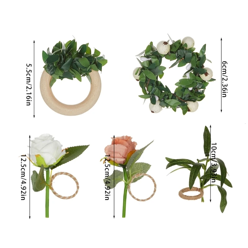 Clipe guardanapo flor simulado único clipe guardanapo planta artificial decorações exclusivas clipe