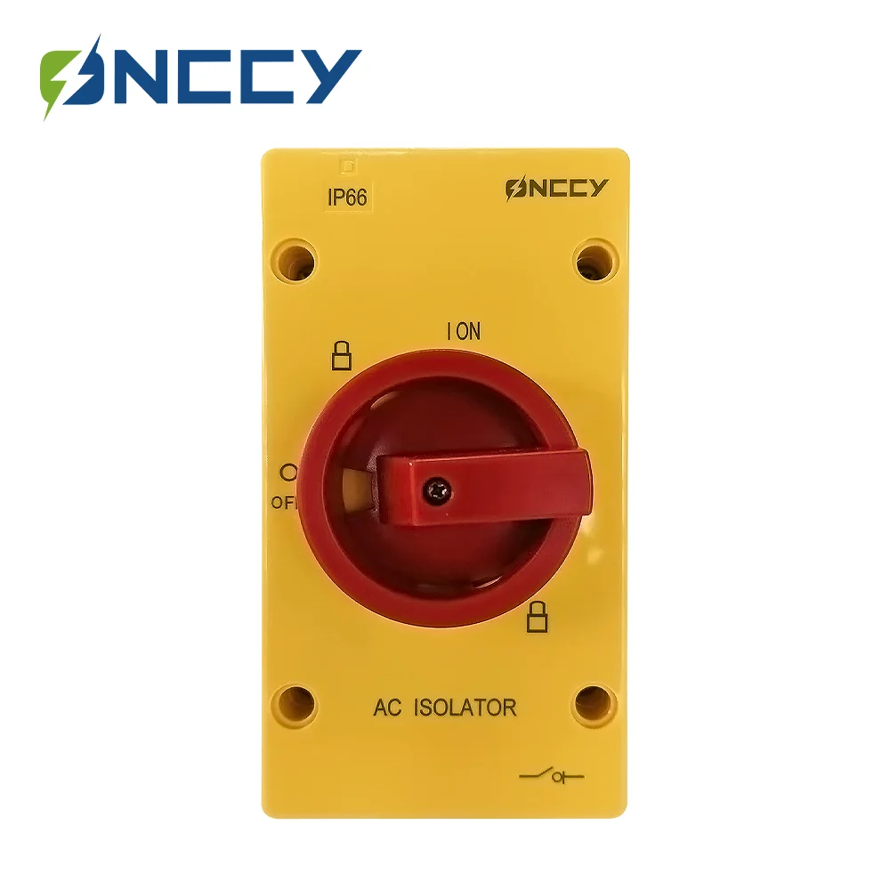 ONCCY AC Isolation Switch, 4P 80A Rotating belt lock , Disconnector Switches For Solar Rotating Handle IP66 Waterproof