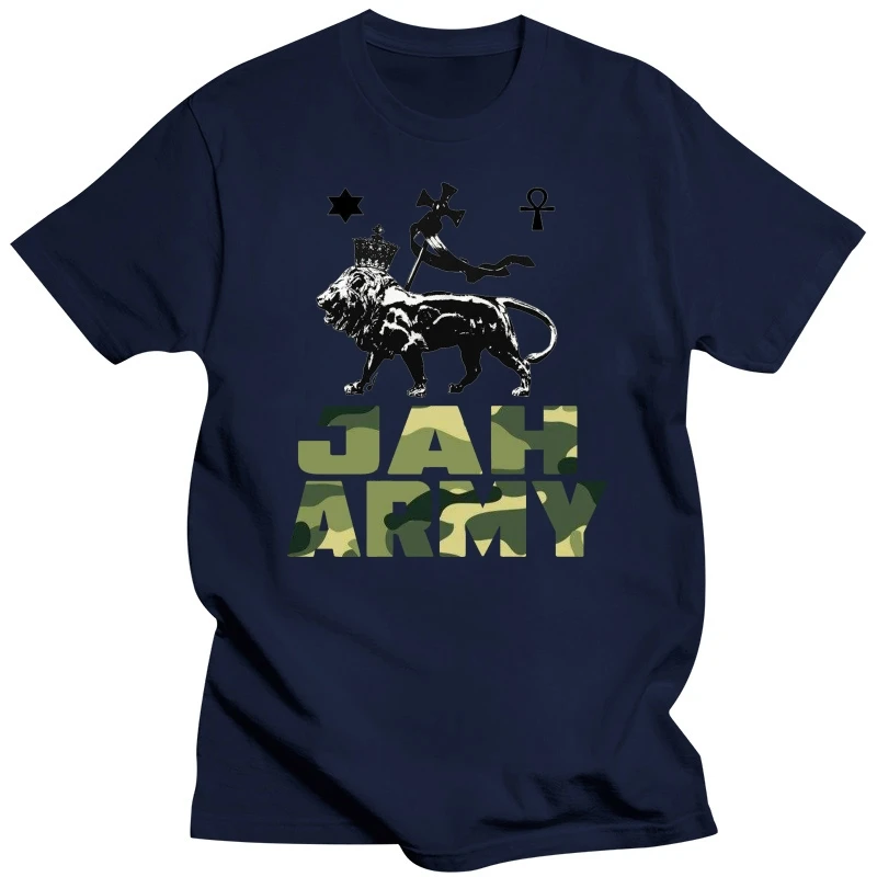 Reggae T Shirt Jah Rastafari Haile Selassie Yellowman Vybz Kartel Jah Army Tee Summer Style T Shirt