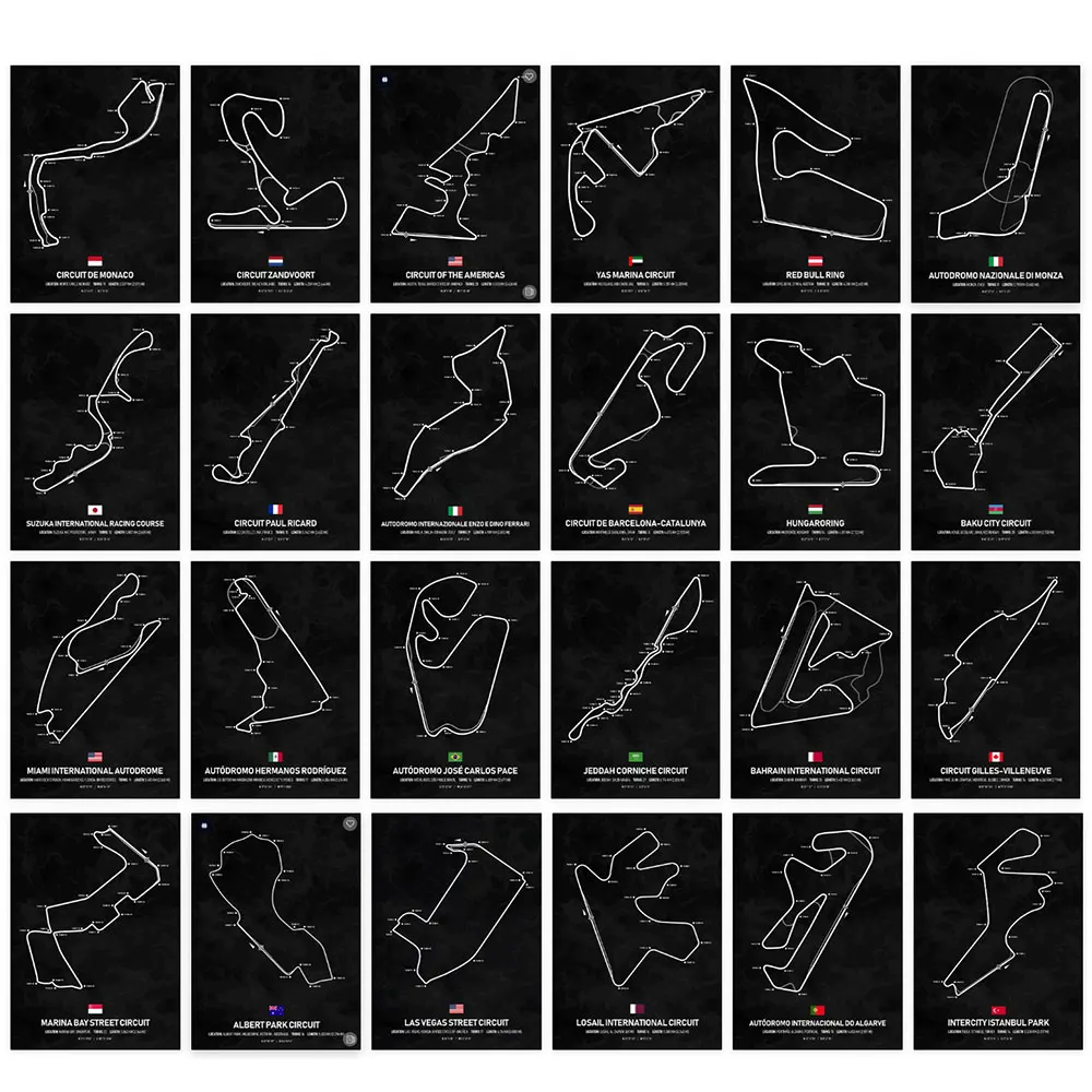 2025-f1-cartazes-de-pista-de-corrida-mundial-impressao-lona-arte-da-parede-esportes-carro-corrida-circulos-textura-pintura-para-amantes-do-carro-decoracao-do-quarto