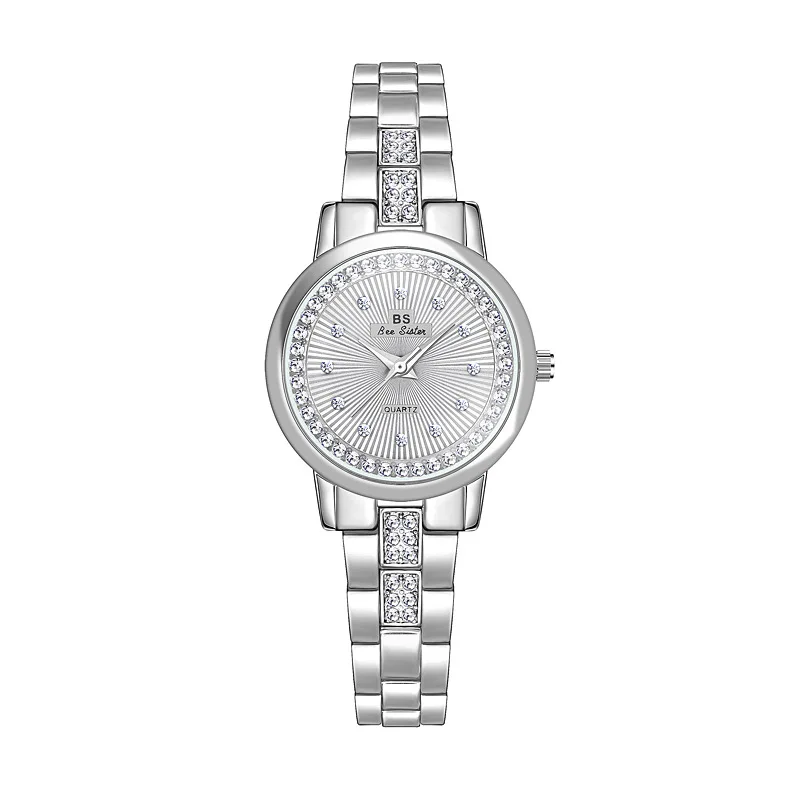 ساعة كوارتز نسائية بتصميم ماسي فاخر بسلسلة صغيرة 2000s ساعة يد جمالية إكسسوارات نسائية على مدار الساعة هدايا نسائية #6