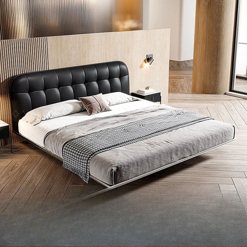 

Customizable Italian minimalist leather suspension bed
