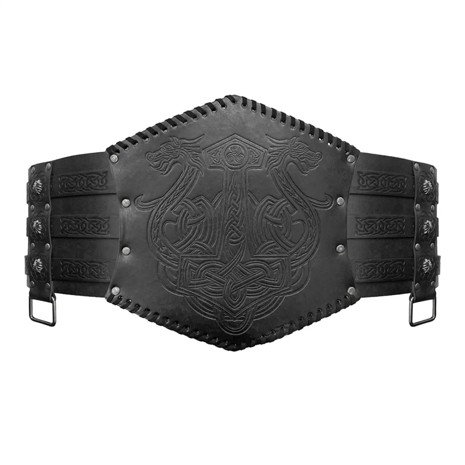 Renaissance Medieval Girdle Wide Waist Belt for Men Women Steampunk Cosplay Stage Performance Prop