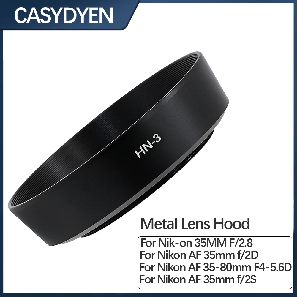 HN-3 Metal Lens Hood Replace For Nikon AF 35mm f/2D 35mm f/2S AI-S35mm f/1.4 Black Camera Accessories