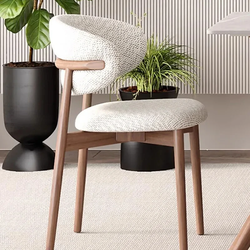 Woodiness White Dining Chairs Modern Velvet Ergonomic Luxury Nordic Chair Designer Cushion Meubles De Chambre Home Furnitures