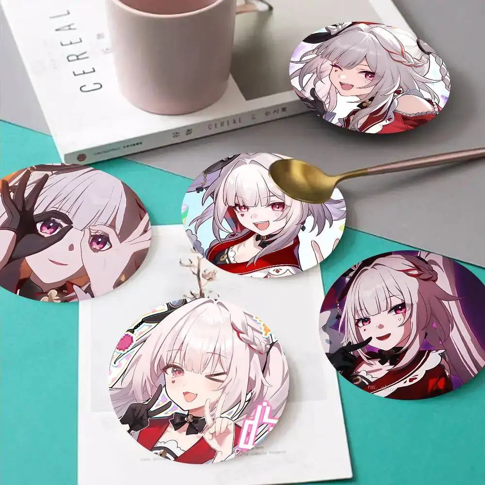 1pc Honkai Star Rail Sparxie Game Wooden Coaster Colour Printing Cup Mat Home Desk Decoration Gifts