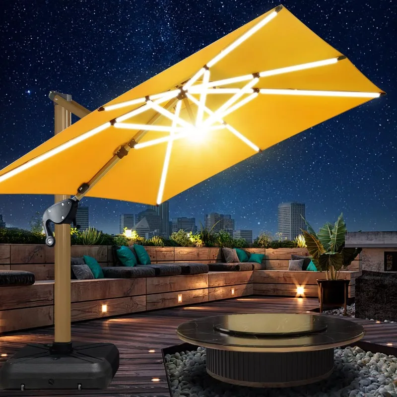 Modern aluminum outdoor umbrella with a 3-meter radius for hotel villas, beach gardens and gyms
