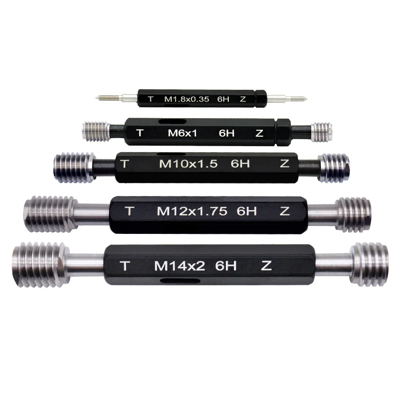 6H Metric Thread Feeler Gauge M0.8-M24 Go No Go Aperture Gauge Plug Tester Inspection Tool for Mold