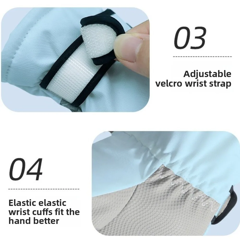 

Портативные водонепроницаемые зимние перчатки, ветрозащитные утолщенные перчатки для сноубординга, нескользящие дышащие теплые варежки для мальчиков и девочек