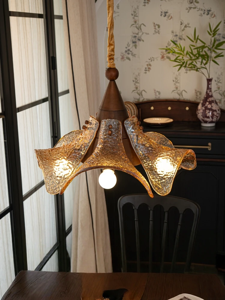 

Nordic Vintage Pendant Light Art Glass Lampshade Decor Chandelier lustre E27 Led Hanging Light for Kitchen Dining Room Café