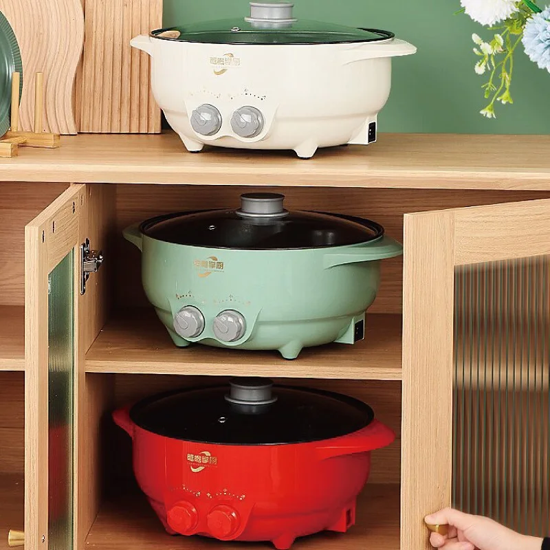 6L Home Electric Hot Pot Large Capacity Electric Cooking Pot Independent Temperature Control Non-Stick Frying Pan Multi-function
