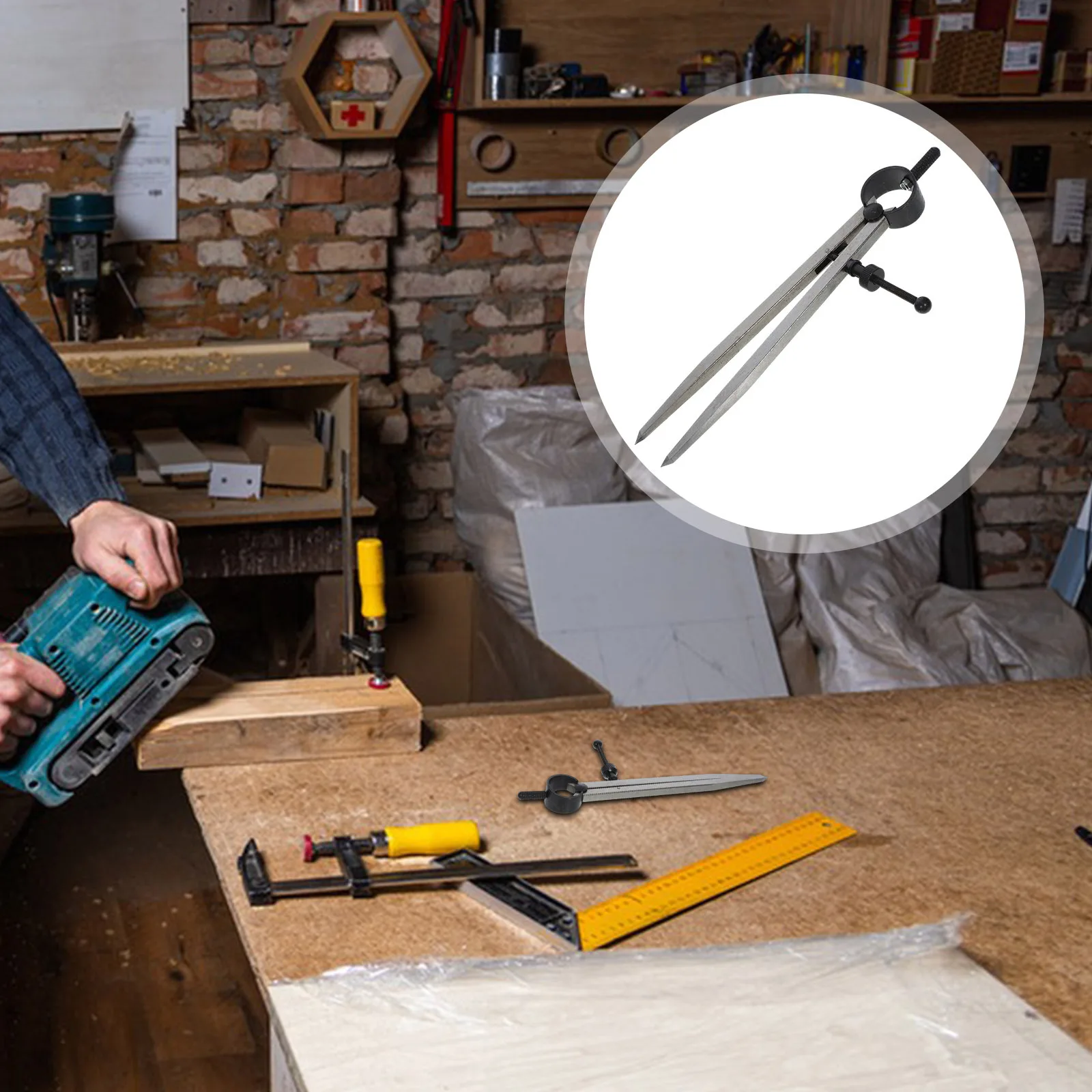 Spacing Gauge Precision Bow Compass Metal Scribe Divider Tool For Woodworking Drafting Craft Furniture Diy