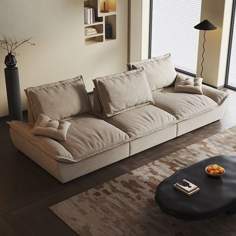 Sailing fabric sofa chenille wide sitting depth adjustable sofa