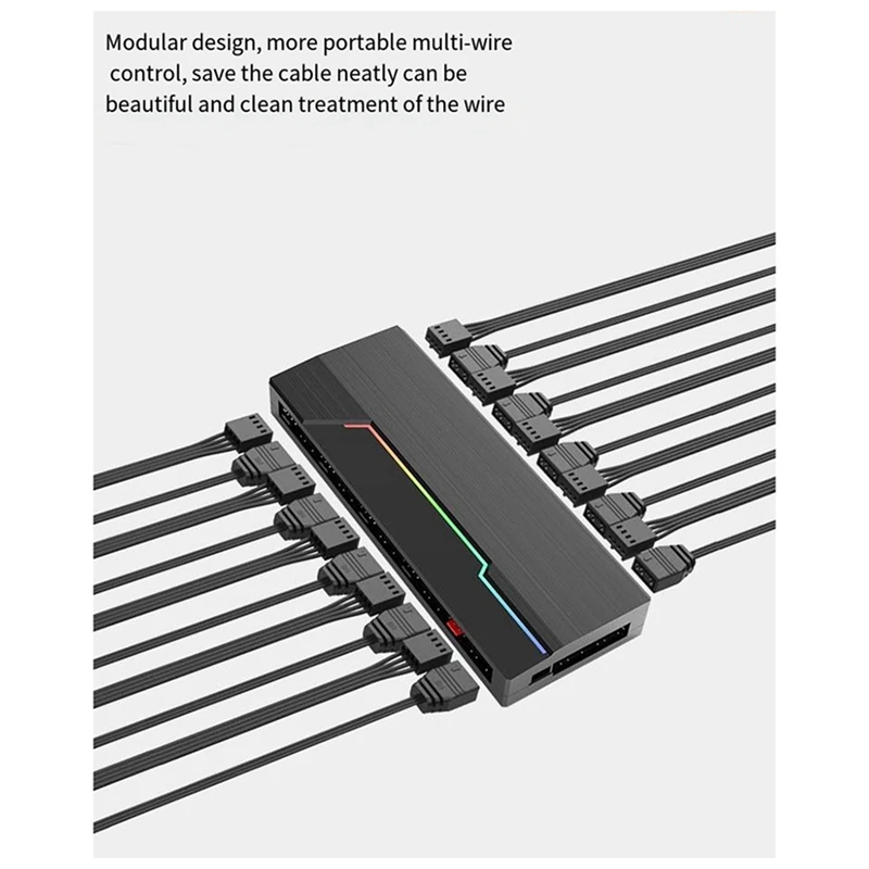 وحدة تحكم Smart-MH-10ARGB مزدوجة 10 بت يمكن أن تزامن التحكم في درجة الحرارة PWM مع Shenguang Ten-Port Hub