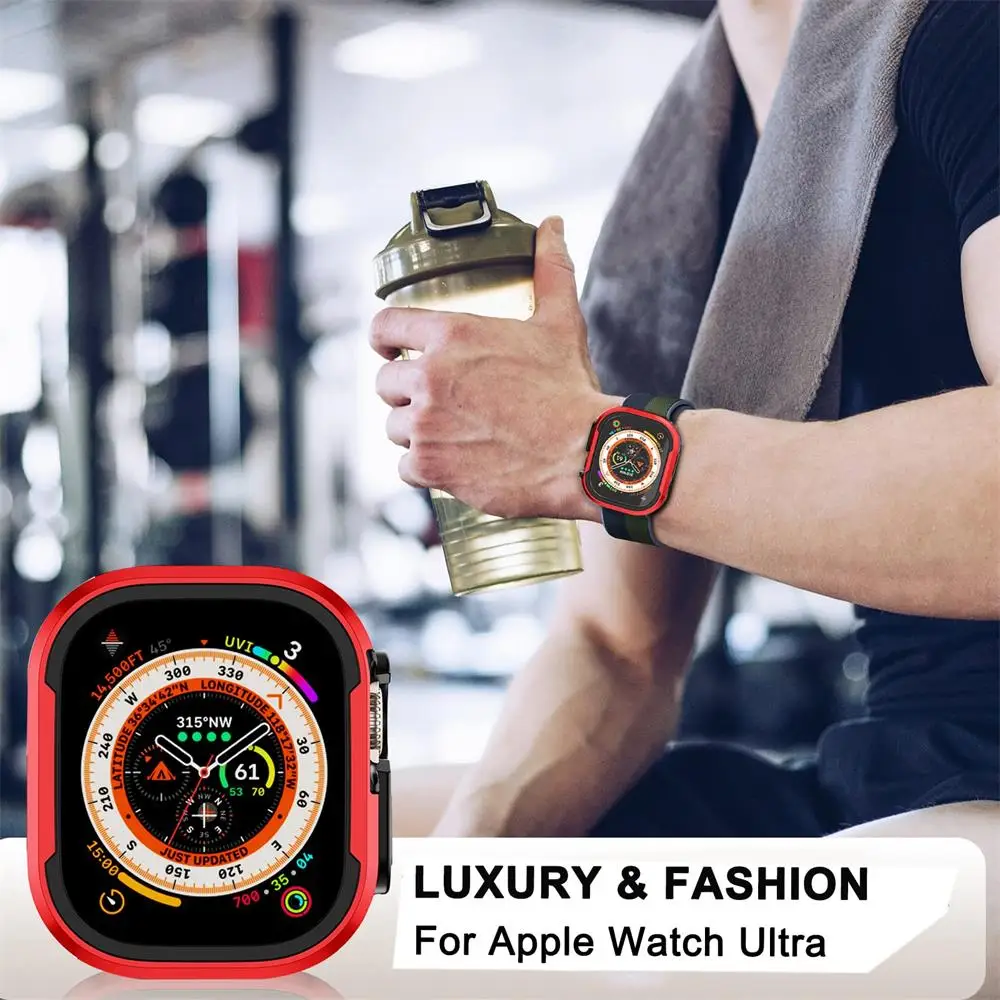 Boîtier en métal pour montre Ultra 2 49mm, accessoires pare-chocs trempé série iwatch 9 8 7 6 se 45mm 41mm 44 40