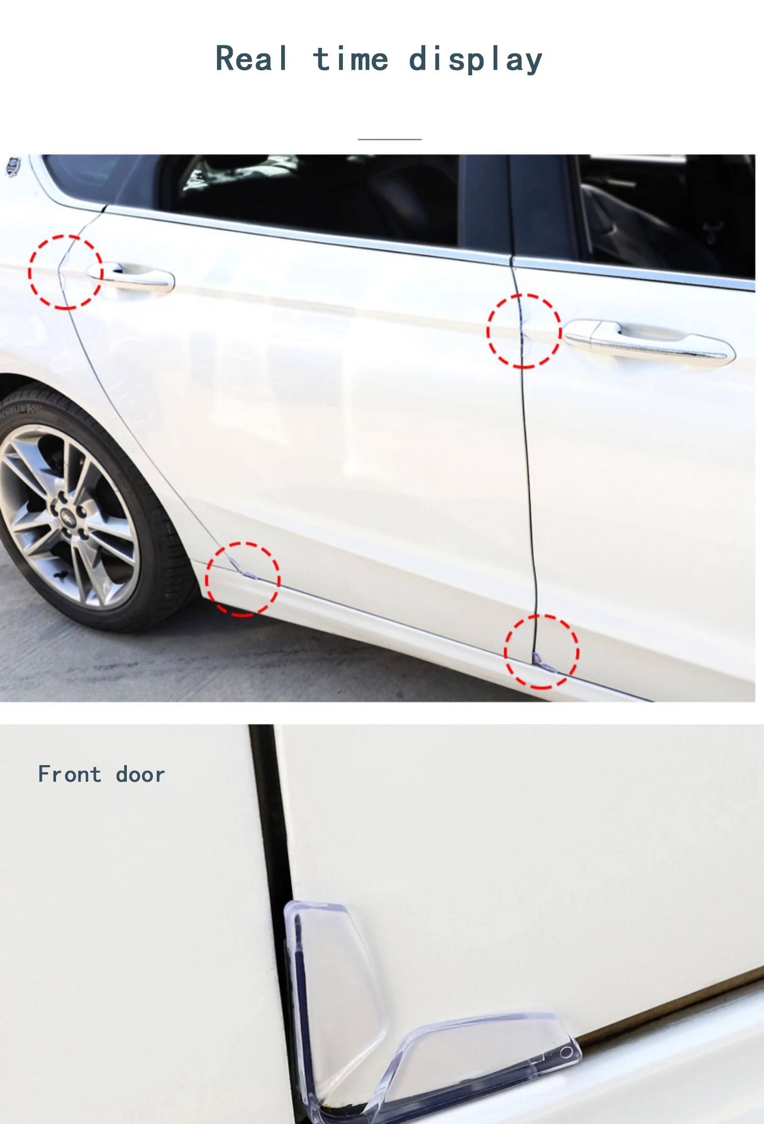 4 Pcs car door anti-collision stickers protective decorative strip car anti-scratch transparent rubber strip stickers