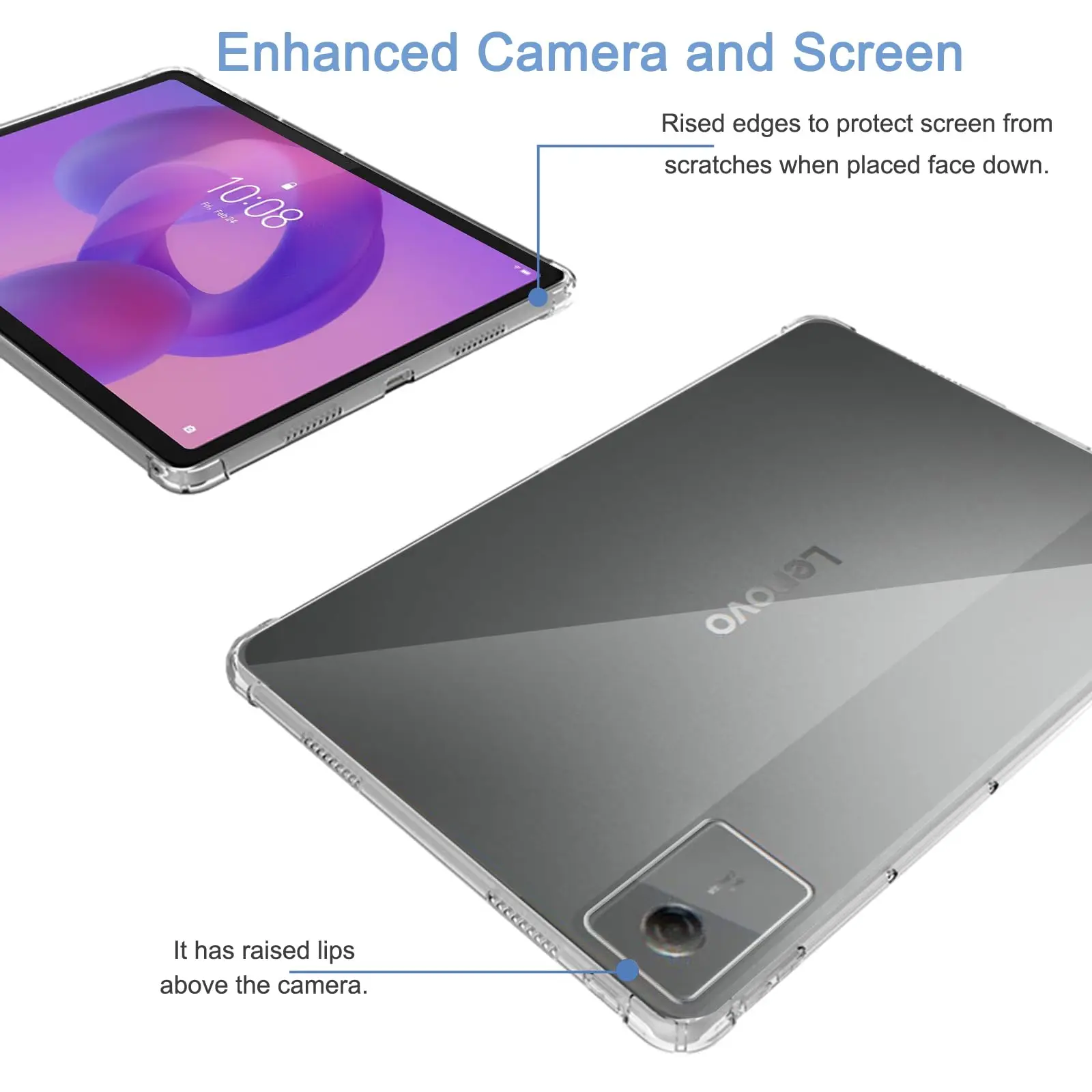 حافظة شفافة لجهاز Lenovo Idea Tab (11 بوصة) 2025 وسادة هوائية للحماية من السقوط غطاء لوحي مرن من السيليكون المقاوم للصدمات