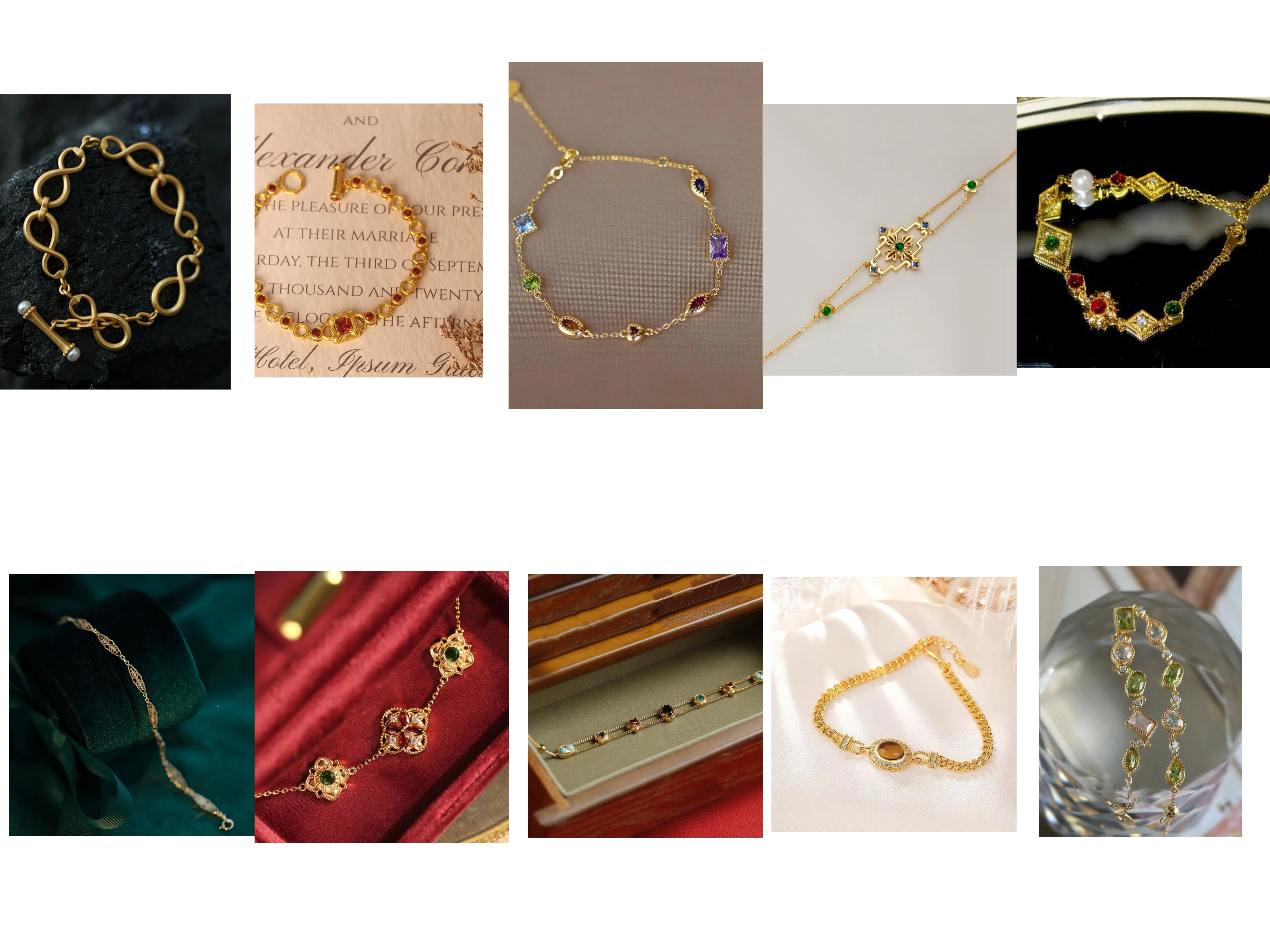 

Multi-designs Fashion Cuff Bracelets For Women Dopamine Gemstone Gold Link Cuban Tennis Chain Bangles Cheap Waterproof Jewelry