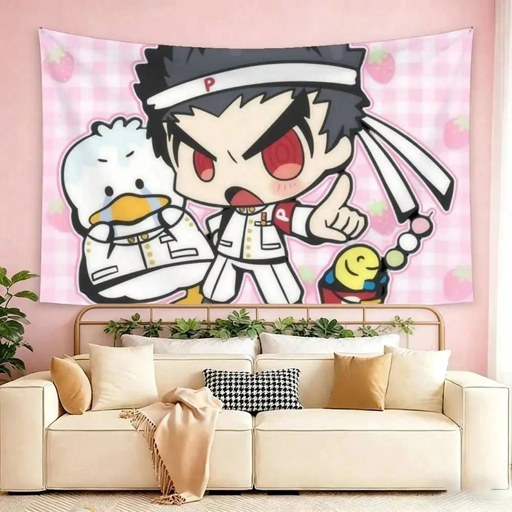 1pc Danganronpa Kiyotaka Ishimaru Red Background Anime Tapestry, Multiple Sizes Polyester 2D Print, Bedroom Decor Anime Fan Gift