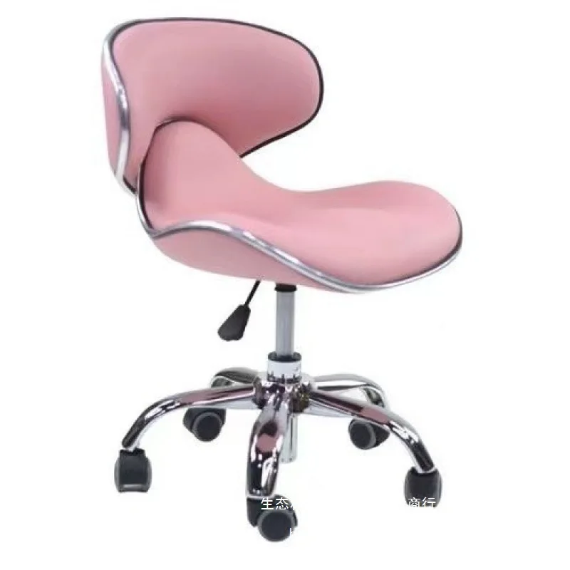 Lift Nail Chair Back Chair Technician Stool Haircut Hairdresser Stool Dressing Makeup Chair Doctor Seat Pink None
