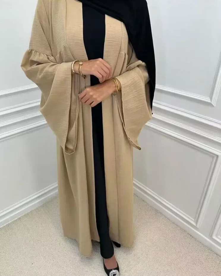 

Eid Ramadan Muslim Open Kimono Abaya Long Dress Islamic Clothing Women Arabic Kaftan Robe Turkey Retro Modest Dubai Loose Casual