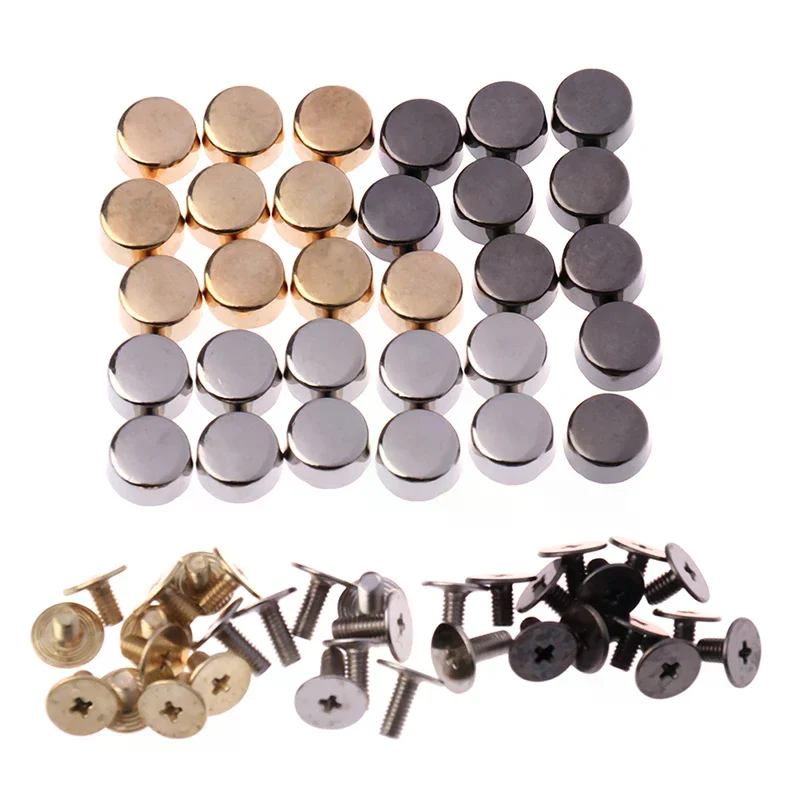 10Sets DIY Leather Buttons Screw Wear Protection Bag Bottom Studs Rivets For Bags Hardware Belt Accessories For Bag Feet Screw