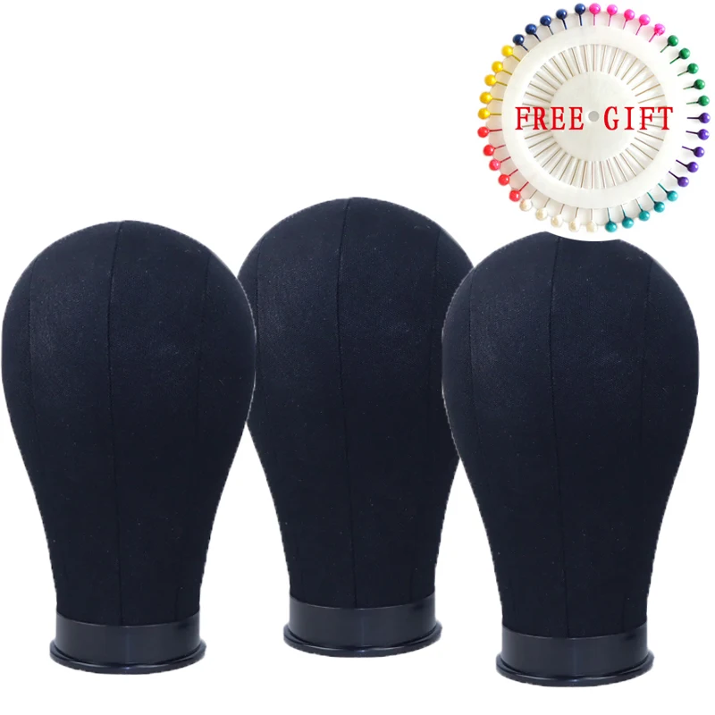 21-23inch Black Canvas Block Wig Head For  Wigs Making Display Styling  Mannequin Manikin Head