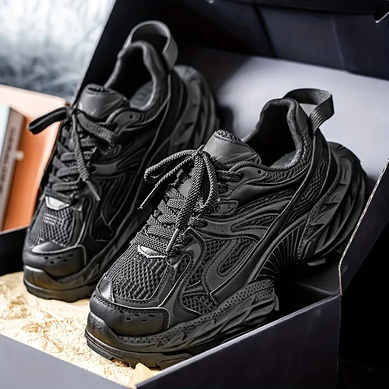 

Мужские дышащие кроссовки на толстой подошве из сетки, увеличивающие рост, популярные повседневные кеды в стиле Ah Gan