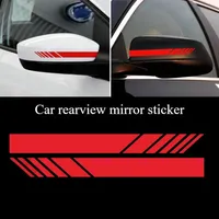 Red Car Tuning Universal Pair Rearview Mirror Decor Carbon Fiber 5D Sticker Stripe Decal Gadget Car Decoration Accessories