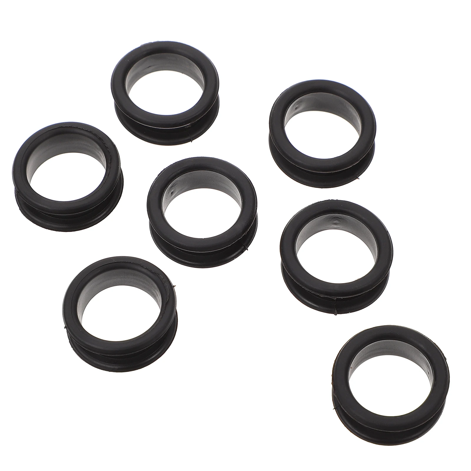 

10pcs Hair Cutting Scissors Finger Rings Pet Shears Silicone Comfort Anti Skid Protective Inserts Black Color Dog Accessories