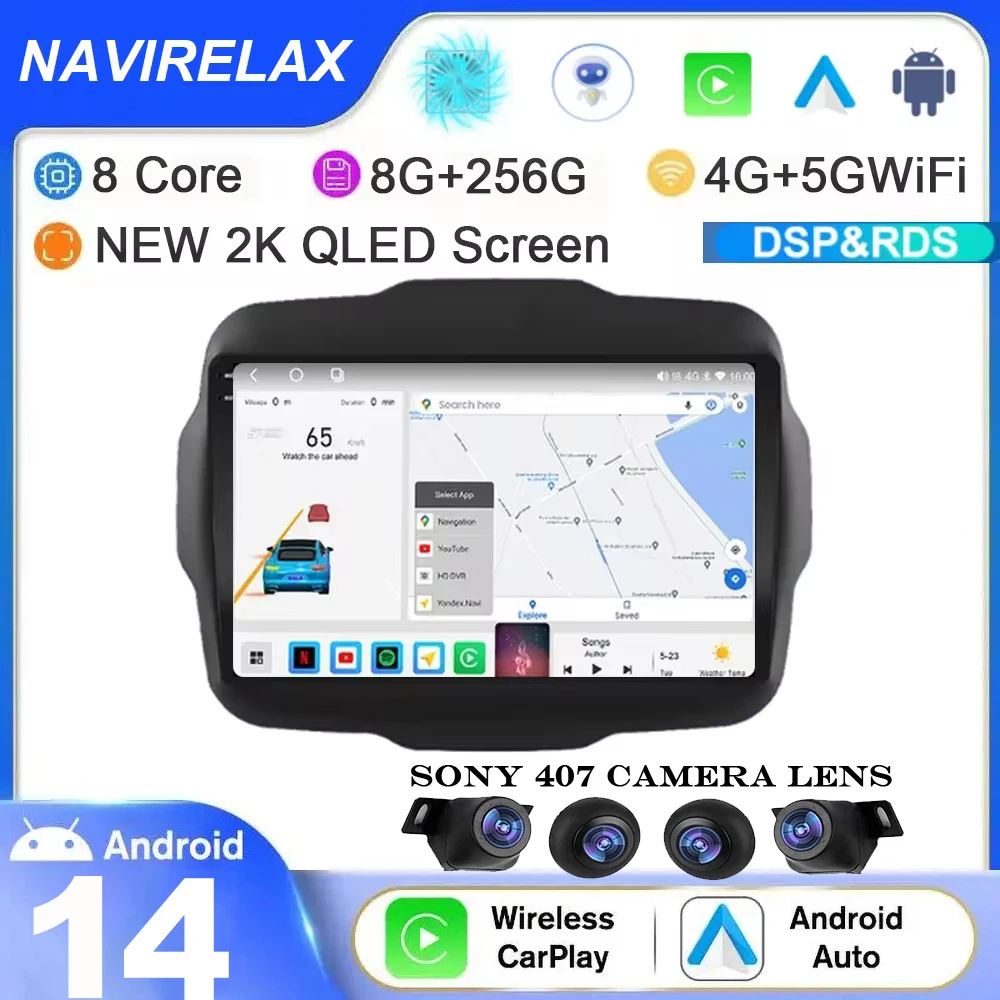 

Android 14 For Jeep Renegade 2016-2020 DSP Car Radio Auto Video Navigation Multimedia Player Carplay Auto Radio GPS 4G Head Unit