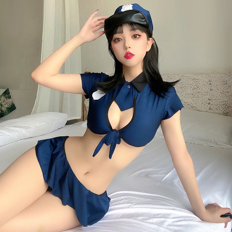 Uniforme de cosplay de police sexy pour femmes, tenues de lingerie pour femmes, vêtements porno sexuels, costume de jeu de rôle de paupières d'Halloween, minisk343, 7.0